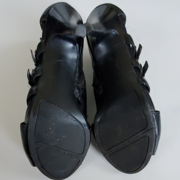 Nine West Black Leather Highlife Heels 8.5 - Picture 6 of 8